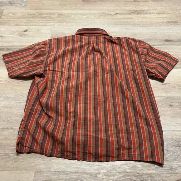 REI Button Down Shirt Mens Size XL Stripe Short Sleeve Red Polyester Nylon - Picture 6 of 7